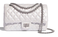 CHANEL 2.55 Lambskin Handbag Women's White
