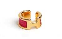 HERMES Clip-On Earrings Women's Bright Pink