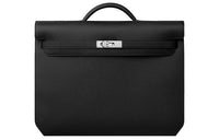HERMES Kelly Depeches Epsom Leather Business Bag Handbag Men's Noir Black