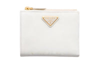 PRADA Saffiano Leather Wallet Trumpets Women's White
