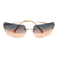 CHANEL Acetate Silver-Plated Square Sunglasses Women's Gold