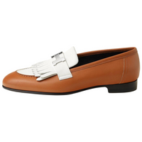 HERMES Royal Loafers Men's White Brown
