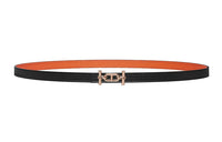 HERMES Leather Belts Women's Black/Orange