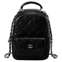 CHANEL Grain Cow Leather Backpack Mini Women's Black