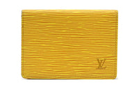 LOUIS VUITTON Epi Leather Card Holder Wallet Women's Yellow