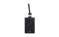 DIOR Grained Cow Leather With Fabric Card Clip Card Holder Men's Black
