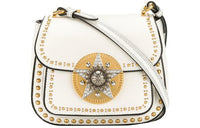 MIU MIU Cowhide Leather Shoulder Bag Crossbody Bag Women's White
