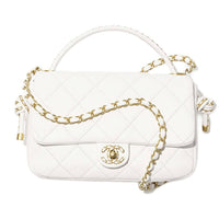 CHANEL Lambskin Shoulder Bag Crossbody Bag Handbag Women's White