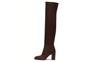 PRADA Knee-High Boots 8.5m Women's Umber