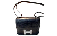 HERMES Constance Matte Crocodile Leather Shoulder Bag Crossbody Bag Mini Women's 89 Noir Black