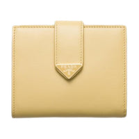 PRADA Leather Wallet Small Size Women's Vanilla