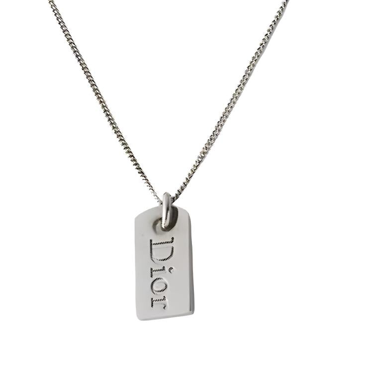 DIOR Metal Necklaces Unisex Silver