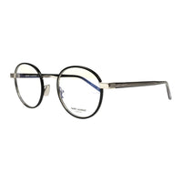 SAINT LAURENT Metal Oval Eyeglass Frames Unisex Black