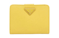 PRADA Saffiano Calfskin Wallet Small Size Women's Yellow