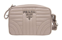 PRADA Cow Leather Shoulder Bag Women's Gray