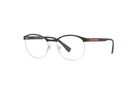 PRADA Plastic Metal Round Eyeglass Frames Men's Tortoiseshell