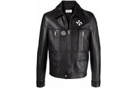 SAINT LAURENT Leather Jackets Men Black