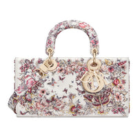 DIOR Lady D-JOY Cow Leather Handbag Shoulder Bag Women's Pink/White