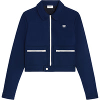 CELINE Triomphe Zip up Jacket In Textured Jersey
