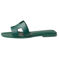 HERMES Oran Abrasion Resistant Slide Slippers Women's Green
