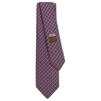 HERMES Mulberry Silk Ties Men's Marine Blue/Rose