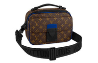 LOUIS VUITTON S Lock Coated Canvas Messenger Bag Portable Crossbody Bag Shoulder Bag Regular Men's Blue