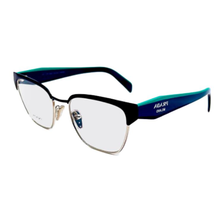 PRADA Acetate Metal Browline Eyeglass Frames Women's Green