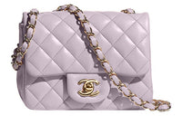 CHANEL Sheepskin Crossbody Bag Mini Women's Light Purple