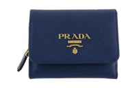 PRADA Leather Wallet Women's Blue