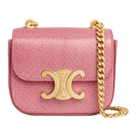 CELINE Snake Leather Shoulder Bag Crossbody Bag Mini Women's Pink