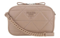 PRADA Leather Shoulder Bag Women's Beige