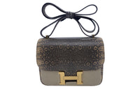 HERMES Constance Lizard Skin Shoulder Bag, Crossbody Bag Women's 1D Desert Gold