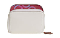 HERMES Silk'In Epsom Calfskin With Barenia Calfskin Wallet Women's Light Gray/Ruby