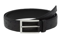 PRADA Metal Logo Pin Buckle Leather Belts Men's Black Width: 3cm