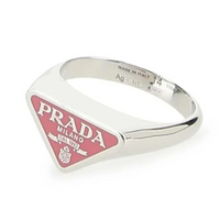 PRADA Sterling Silver Enamel Rings Women's Pink
