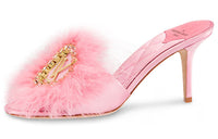 LOUIS VUITTON Slip-Resistant Slide Slippers Women's Pink