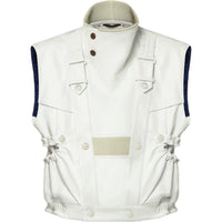LOUIS VUITTON Utility Detail Sleeveless Leather Jacket Jackets Coats Women's White