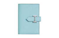 HERMES Bearn Mysore Goat Skin Wallet Women's U2 Bleu Zephyr And Breeze Blue