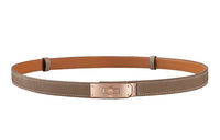 HERMES Cow Leather Leather Belts Women's Elephant Gray Rose Gold Buckle Width 1.8cm