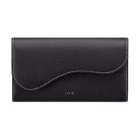 DIOR Saddle Calfskin Wallet Men's Black
