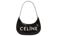 CELINE AVA Sheepskin Handbag, Shoulder Bag Women's Black