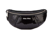 MIU MIU Leather Acetate Fiber Fanny Pack Women's Black