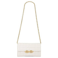 SAINT LAURENT LE MAILLON Leather Shoulder Bag Women's White