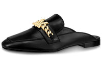 LOUIS VUITTON Upper Case Wrap-toe Slippers Women's Black