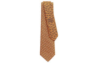 HERMES Ties Men Orange/Tea Umber/Sky Blue