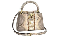LOUIS VUITTON Capucines Python Skin Kapusin Portable Crossbody Bag Shoulder Bag Mini Women's Golden River