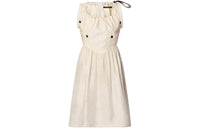 LOUIS VUITTON Drawstring Scuba Dress Sleeveless Dress Women's Beige