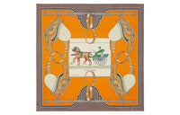 HERMES Silk Scarf Women's Orange