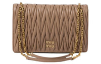 MIU MIU Matelassé Leather Crossbody Bag, Shoulder Bag Women's Brown