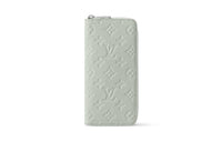 LOUIS VUITTON Zippy Cow Leather Wallet Men's Gray Green
